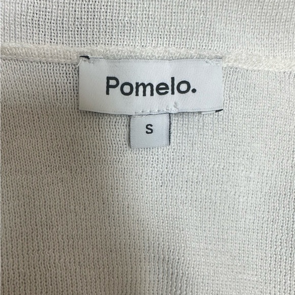 Pomelo Contrast Trim Knitted Short-Sleeve Shirt W/Gold Buttons, Size S, MSRP $35 - Picture 6 of 8